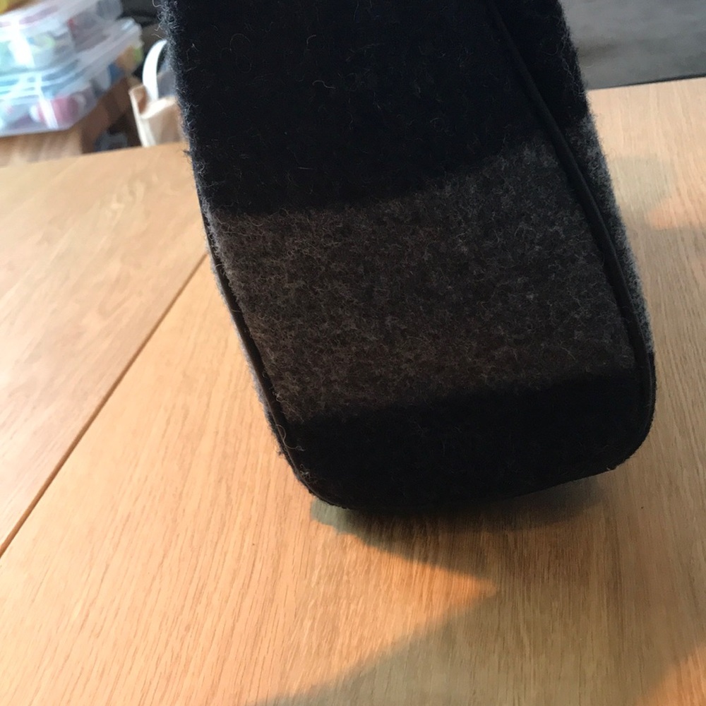 Wool Blend Black & Gray Stripe Tote Bag - Picture 6 of 8